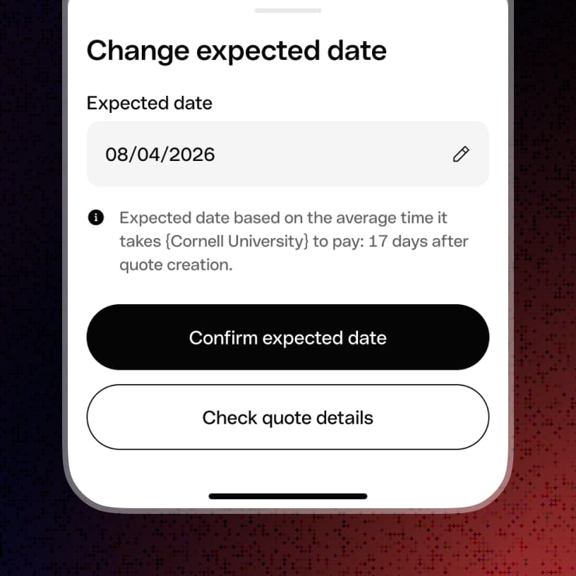 Changing an expected date on mobile, with the reason the original date was predicted