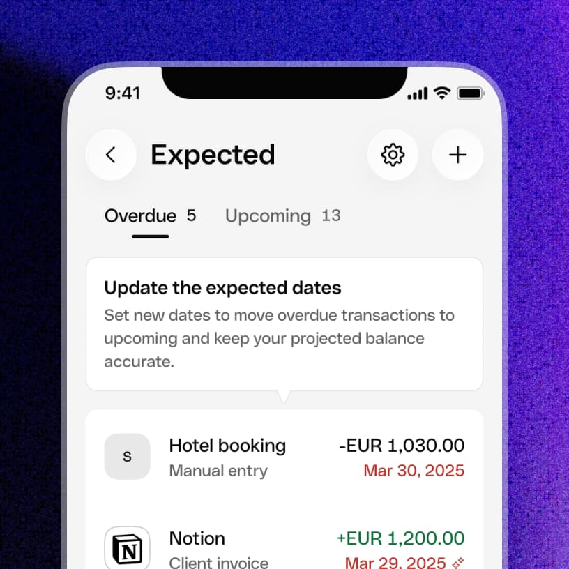 The mobile Overdue tab, prompting new dates to move late items back into upcoming