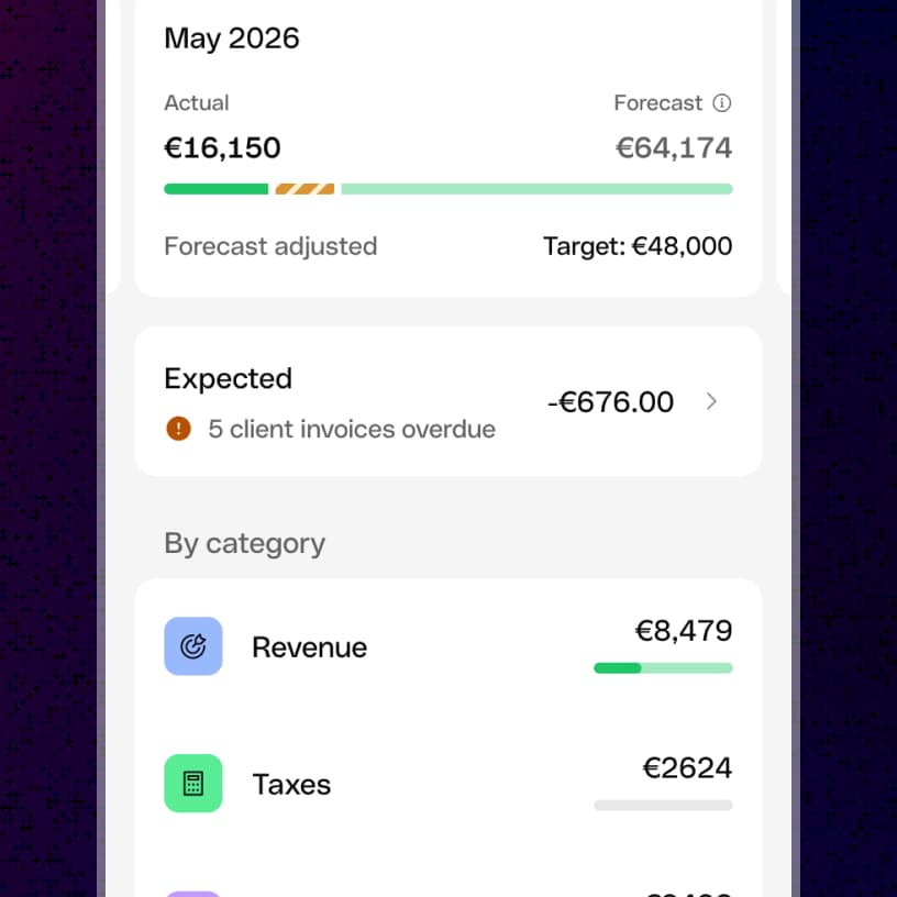 Expected transactions listed with their due dates